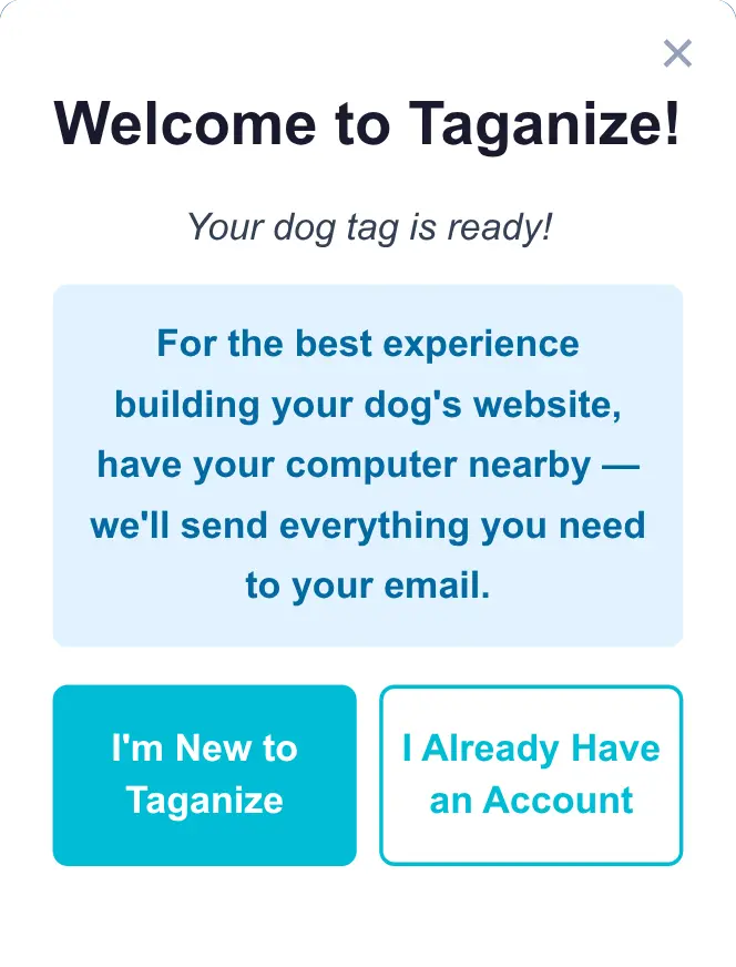 Welcome to Taganize activation screen