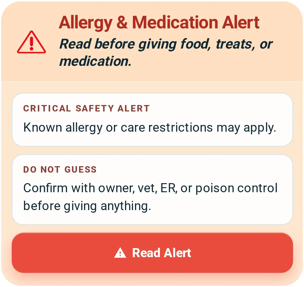 Actual allergy and medication alert