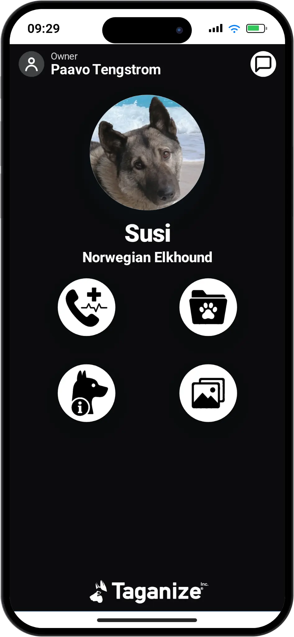 Susi’s website personalized in black