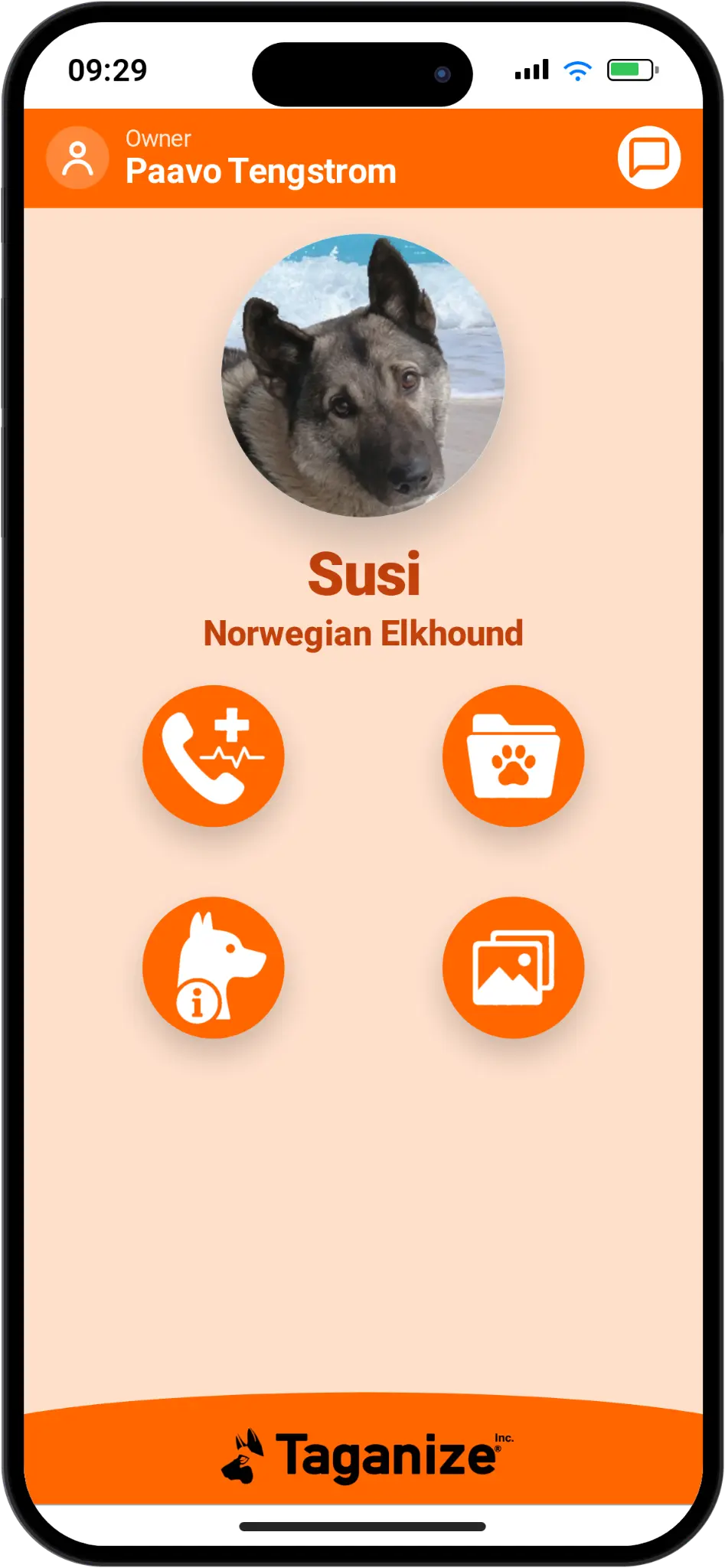 Susi’s website personalized in orange
